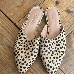 Madewell Black Spotted Tan Slip-On Mules 8